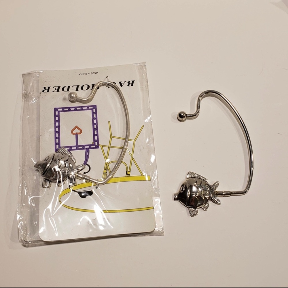 Silver Metal Purse Holders for Restaurant Fish & Angel